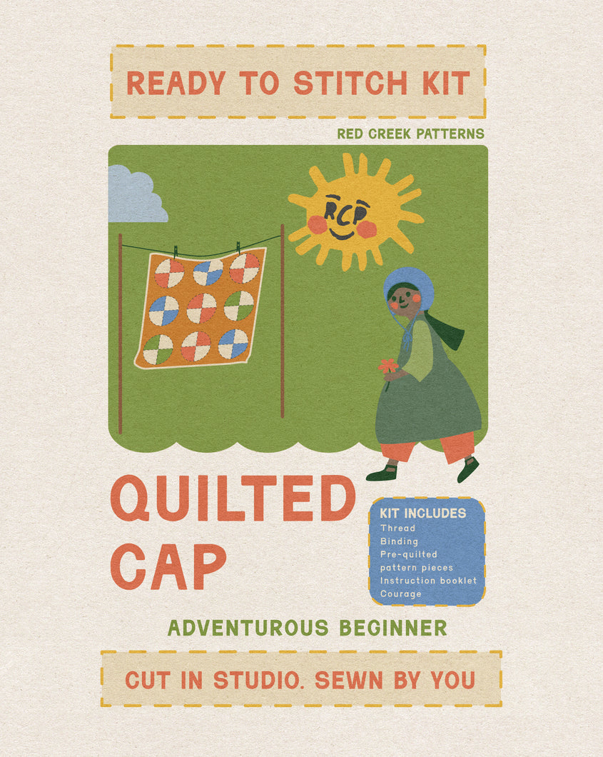 READY TO STITCH KIT - QUILTED CAP